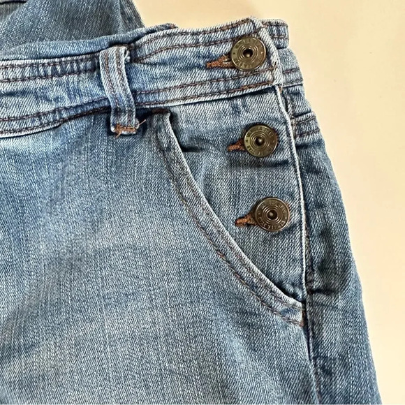 Vanilla Star Distressed Frayed Overall Jeans 99% Cotton Medium - Picture 7 of 11